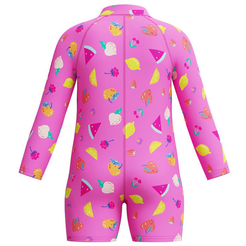 Speedo - Neon Flamingo Long Sleeve Print Zip One Piece - Pink