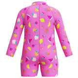 Speedo - Neon Flamingo Long Sleeve Print Zip One Piece - Pink