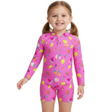 Speedo - Neon Flamingo Long Sleeve Print Zip One Piece - Pink