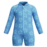 Speedo - Periwinkle Blue Long Sleeve Print Zip One Piece - Lt Blue