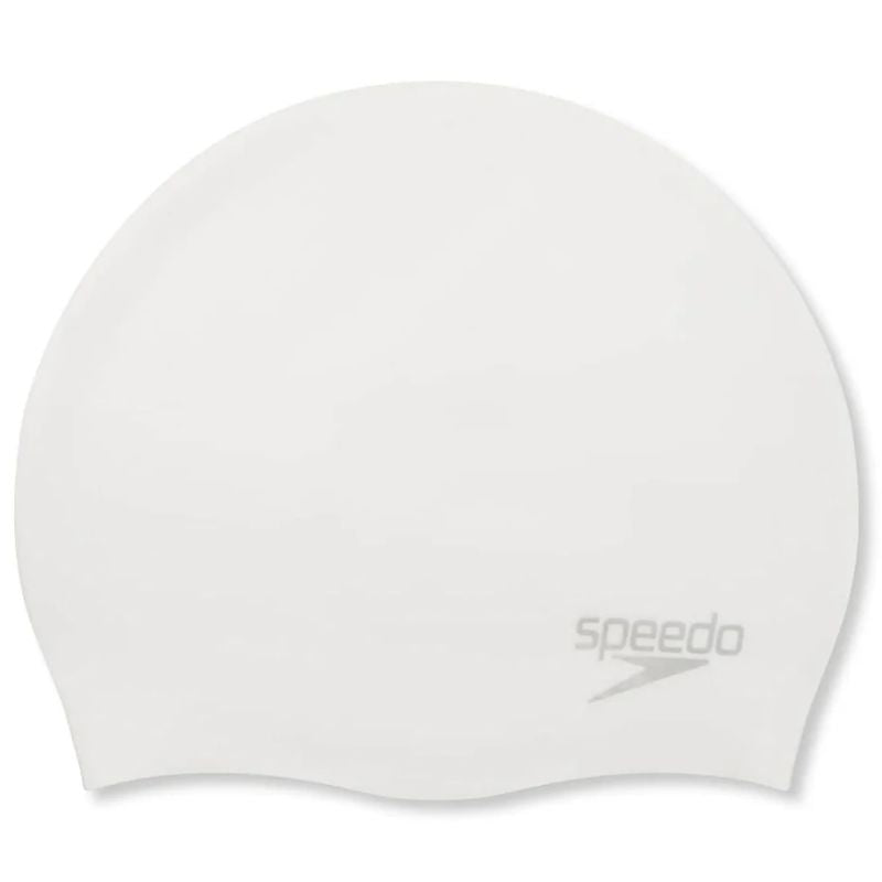 Speedo - Unisex Plain Moulded Silicone Cap - White/Silver