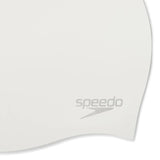 Speedo - Unisex Plain Moulded Silicone Cap - White/Silver