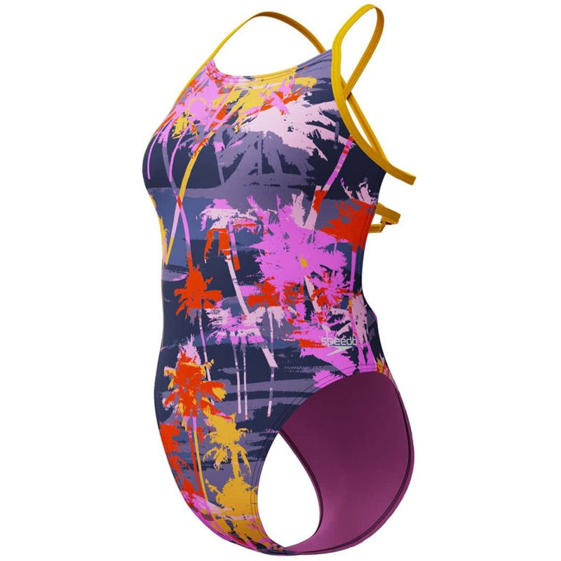 Speedo - Women's Allover Digital Lattice Tie-Back Swimsuit - Multi