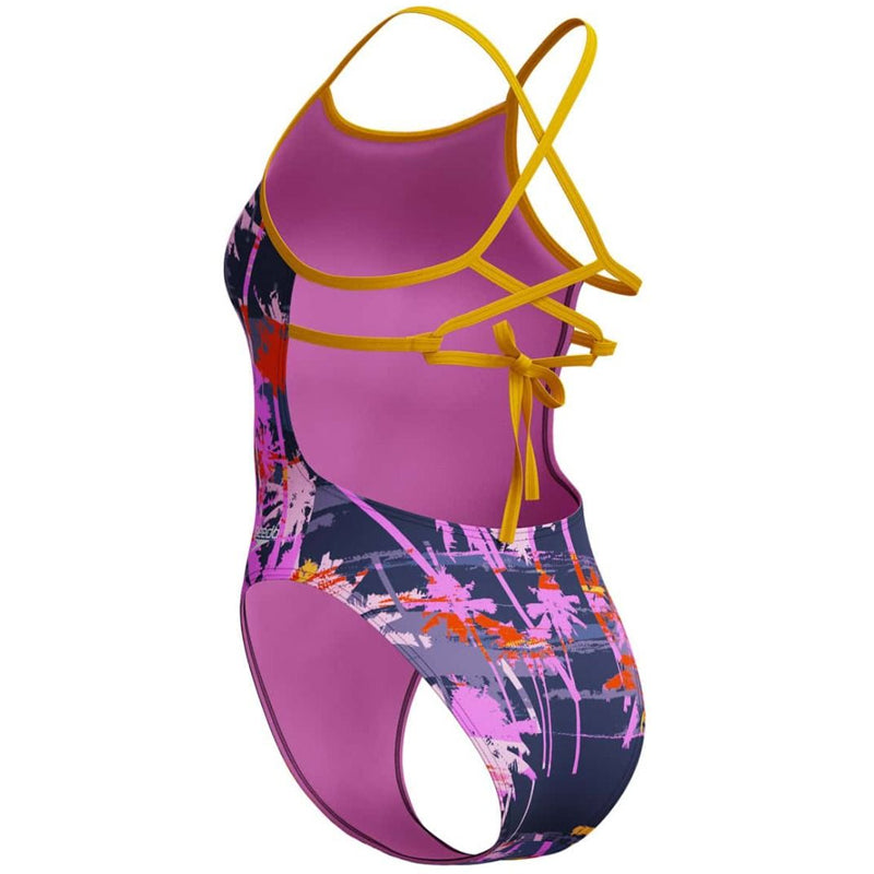 Speedo - Women's Allover Digital Lattice Tie-Back Swimsuit - Multi