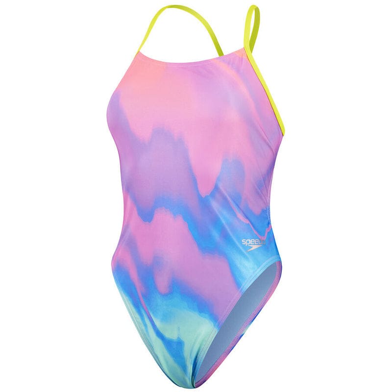 Speedo - Women's Allover Digital Tie Back - Pink/Blue
