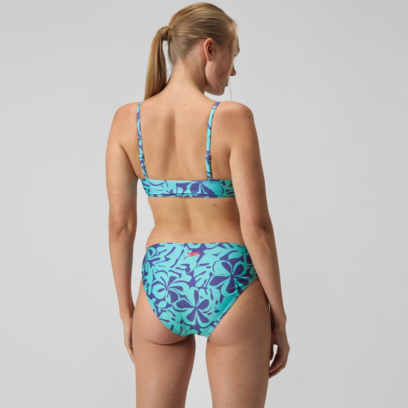 Speedo - Women's AllOver Printed Adjustable Thinstrap Bikini Two Piece - Blue