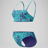 Speedo - Women's AllOver Printed Adjustable Thinstrap Bikini Two Piece - Blue