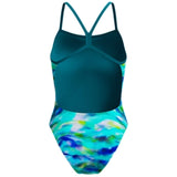 Speedo - Women's Club Training Allover Printed Vback 2.0 Swimsuit - Sunset Grove/Green