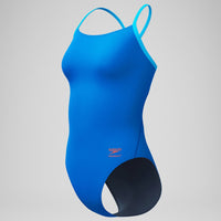 Speedo - Women's Club Training Solid Flyback 2.0 Swimsuit - Blue/Picton Blue