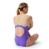 Speedo - Women's Club Training Solid Flyback 2.0 Swimsuit - Purple/Green