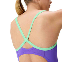 Speedo - Women's Club Training Solid Flyback 2.0 Swimsuit - Purple/Green