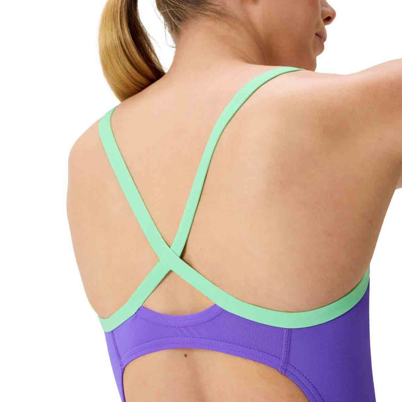 Speedo - Women's Club Training Solid Flyback 2.0 Swimsuit - Purple/Green