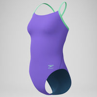Speedo - Women's Club Training Solid Flyback 2.0 Swimsuit - Purple/Green
