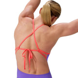 Speedo - Women's Club Training Solid Tie Back Swimsuit - Blue/Purple