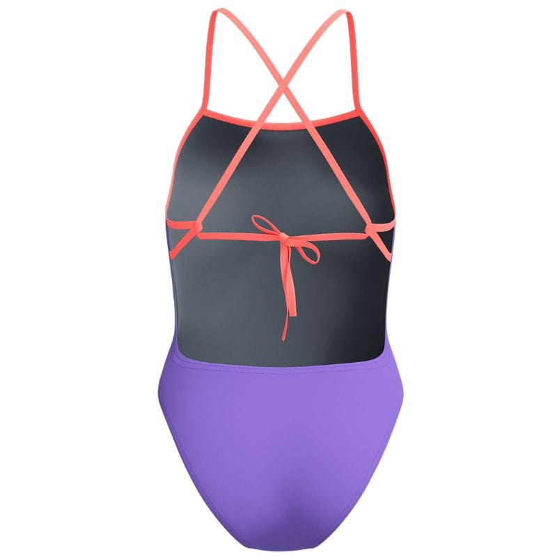 Speedo - Women's Club Training Solid Tie Back Swimsuit - Blue/Purple
