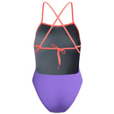 Speedo - Women's Club Training Solid Tie Back Swimsuit - Blue/Purple