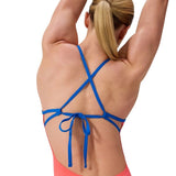Speedo - Women's Club Training Solid Tie Back Swimsuit - Neon Coral/Navy