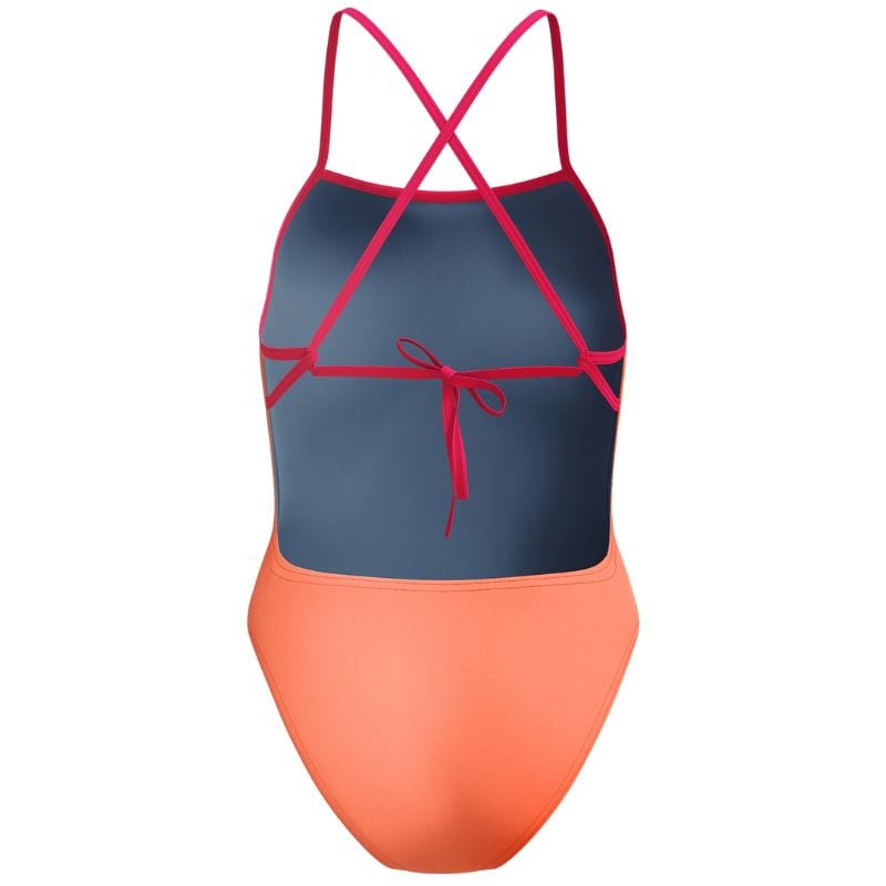 Speedo - Women's Club Training Solid Tie Back Swimsuit - Orange/Red