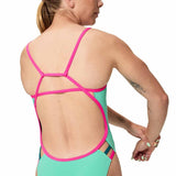 Speedo - Women's Club Training Solid Tri Back Swimsuit - Aqua Breeze