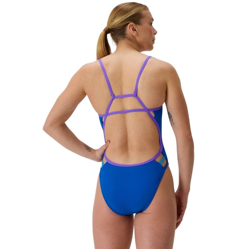 Speedo - Women's Club Training Solid Tri Back Swimsuit - Lagoon Blue