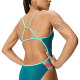 Speedo - Women's Club Training Solid Tri Back Swimsuit - Peacock