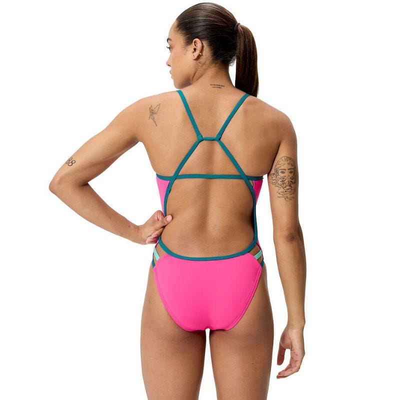 Speedo - Women's Club Training Solid Tri Back Swimsuit - Punchy Pink