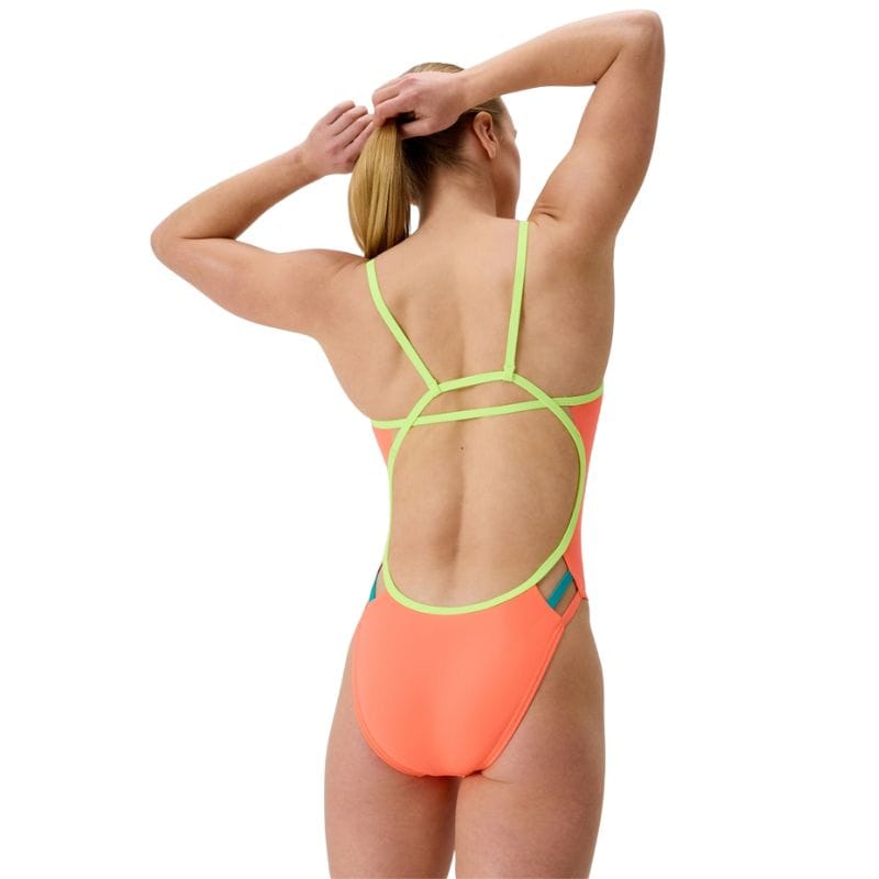 Speedo - Women's Club Training Solid Tri Back Swimsuit - Summer Orange