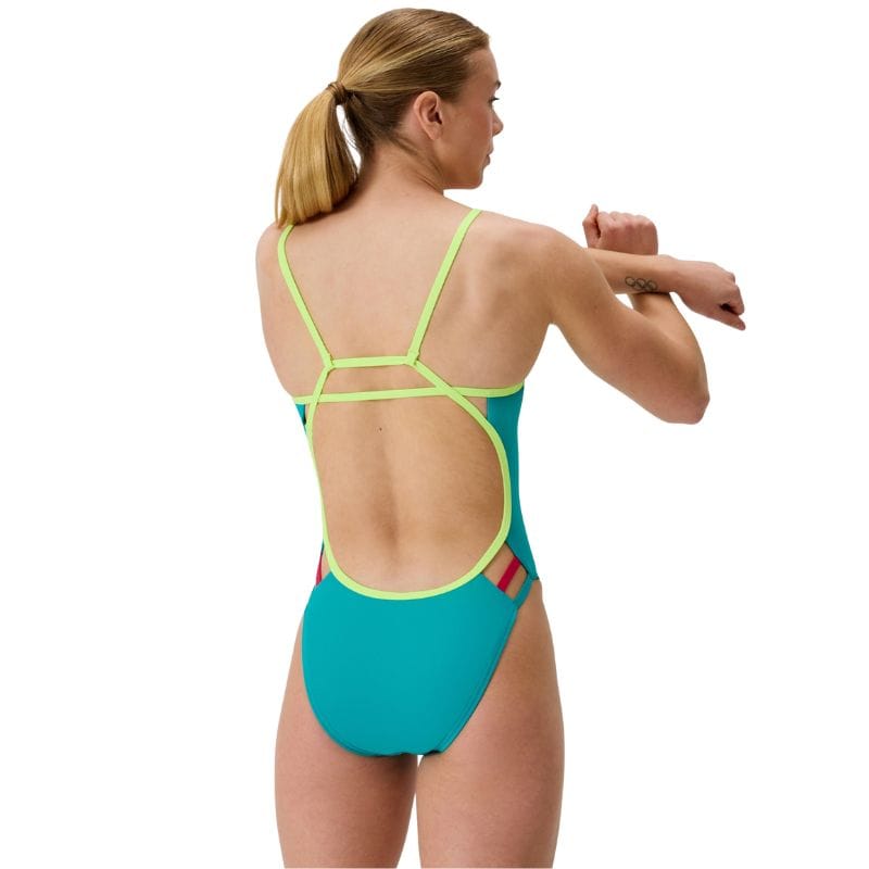 Speedo - Women's Club Training Solid Tri Back Swimsuit - Turquoise Gem