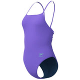Speedo - Women's Club Training Solid Web Back Swimsuit - Blue/Purple