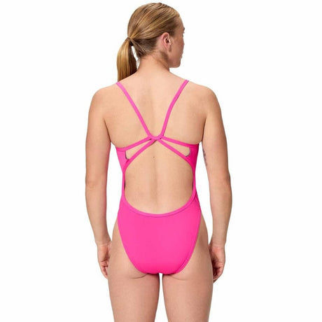 Speedo - Women's Club Training Solid Web Back Swimsuit - Punchy Pink