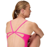 Speedo - Women's Club Training Solid Web Back Swimsuit - Punchy Pink