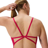 Speedo - Women's Club Training Solid Web Back Swimsuit - Red