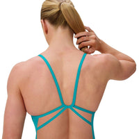 Speedo - Women's Club Training Solid Web Back Swimsuit - Turquiose