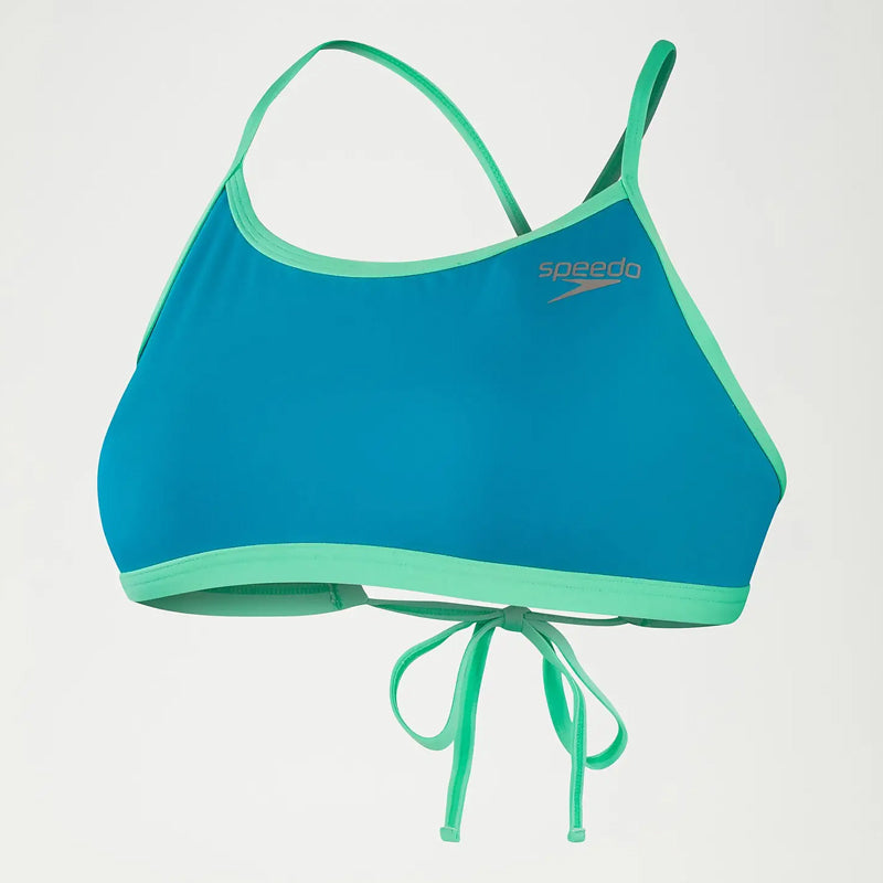 Speedo - Women's Club Training Tie Back Crop Top - Aqua/Green