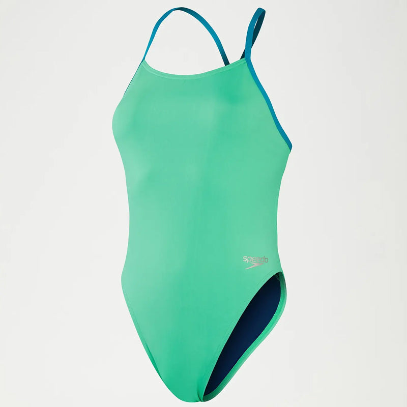 Speedo - Women's Club Training Tie Back Swimsuit - Green/Green