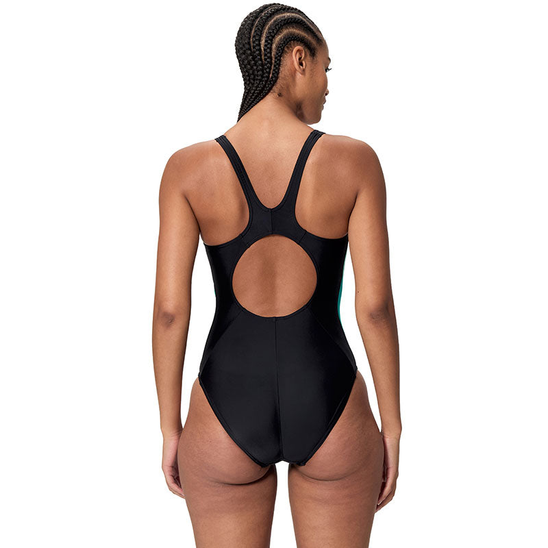 Speedo - Women's Colourblock Splice 2.0 Swimsuit - Anthracite/Creamsicle/Hope