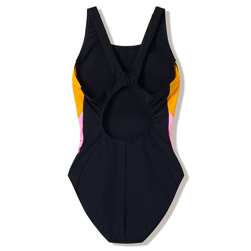 Speedo - Women's Colourblock Splice 2.0 Swimsuit - Anthracite/Creamsicle/Hope