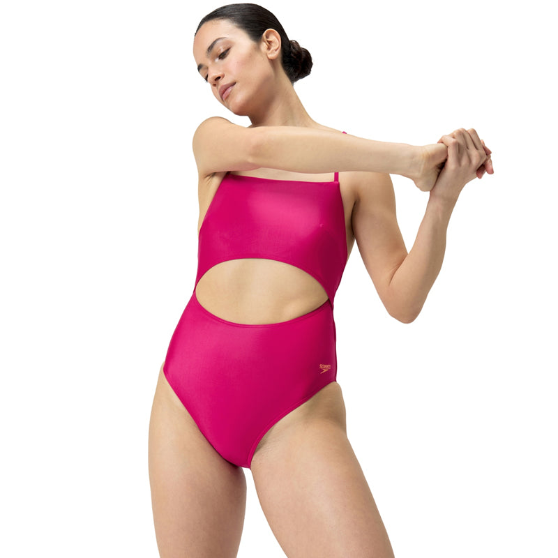 Speedo - Women's Cut-out Tie Back Swimsuit - Purple