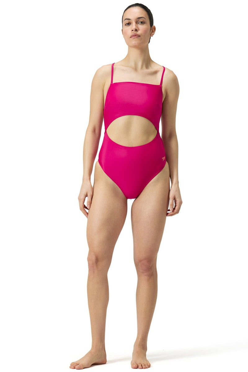 Speedo - Women's Cut-out Tie Back Swimsuit - Purple