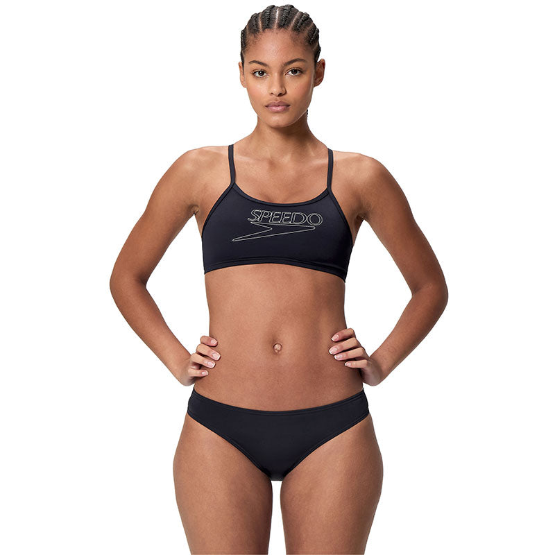 Speedo - Women's Endurance+ Logo Thinstrap Bikini Set - Anthracite