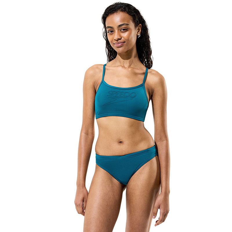 Speedo - Women's Endurance+ Logo Thinstrap Bikini Set - Teal Abyss