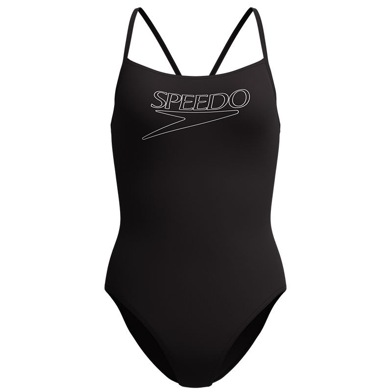 Speedo - Women's Endurance+ Logo Thinstrap Swimsuit - Anthracite