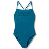 Speedo - Women's Endurance+ Logo Thinstrap Swimsuit - Teal Abyss