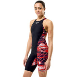 Speedo - Women's Fastskin Hyperpro Printed Openback Kneeskin - Black/Electric Veil