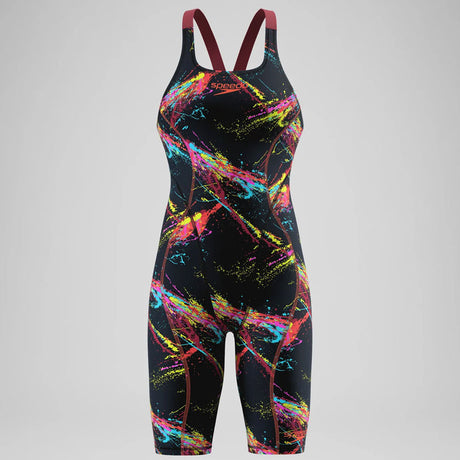Speedo - Women's Fastskin HyperSpark Printed Openback Kneeskin - Electric Strata