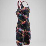 Speedo - Women's Fastskin HyperSpark Printed Openback Kneeskin - Electric Strata