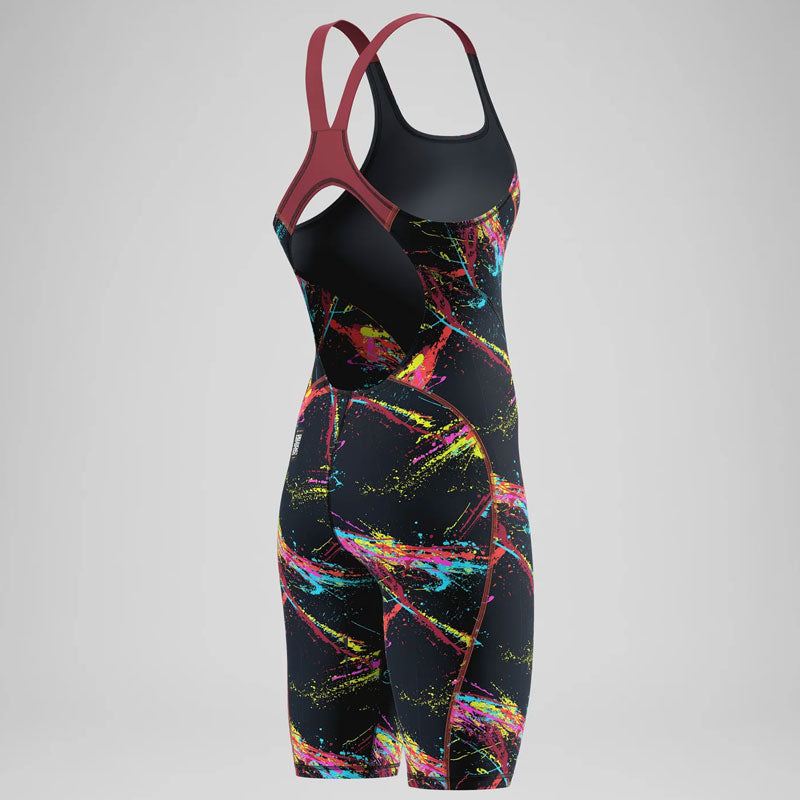 Speedo - Women's Fastskin HyperSpark Printed Openback Kneeskin - Electric Strata