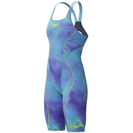 Speedo - Women's Fastskin HyperSpark Printed Openback Kneeskin - Under Current/Sugar Blue