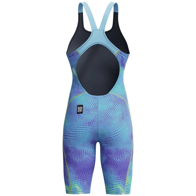 Speedo - Women's Fastskin HyperSpark Printed Openback Kneeskin - Under Current/Sugar Blue