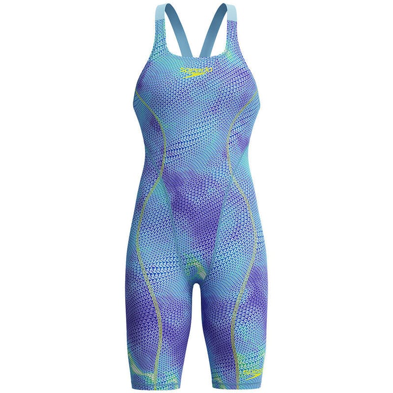 Speedo - Women's Fastskin HyperSpark Printed Openback Kneeskin - Under Current/Sugar Blue